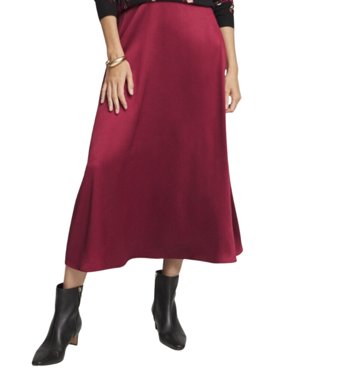 Relaxed Stretch Satin Skirt